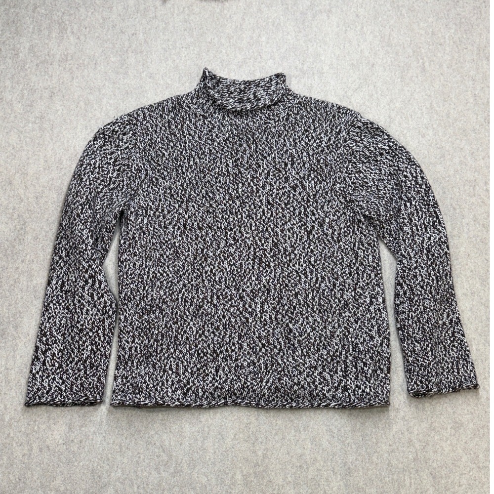 Jones New York Sport Sweater Women L Brown Marled Knit Coastal Dark Academia Vtg